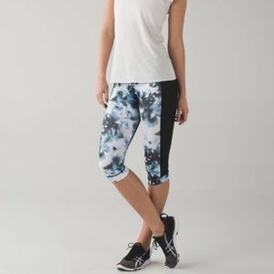 Lululemon Stop At Nothing Crop Leggings Mini Blooming Pixie